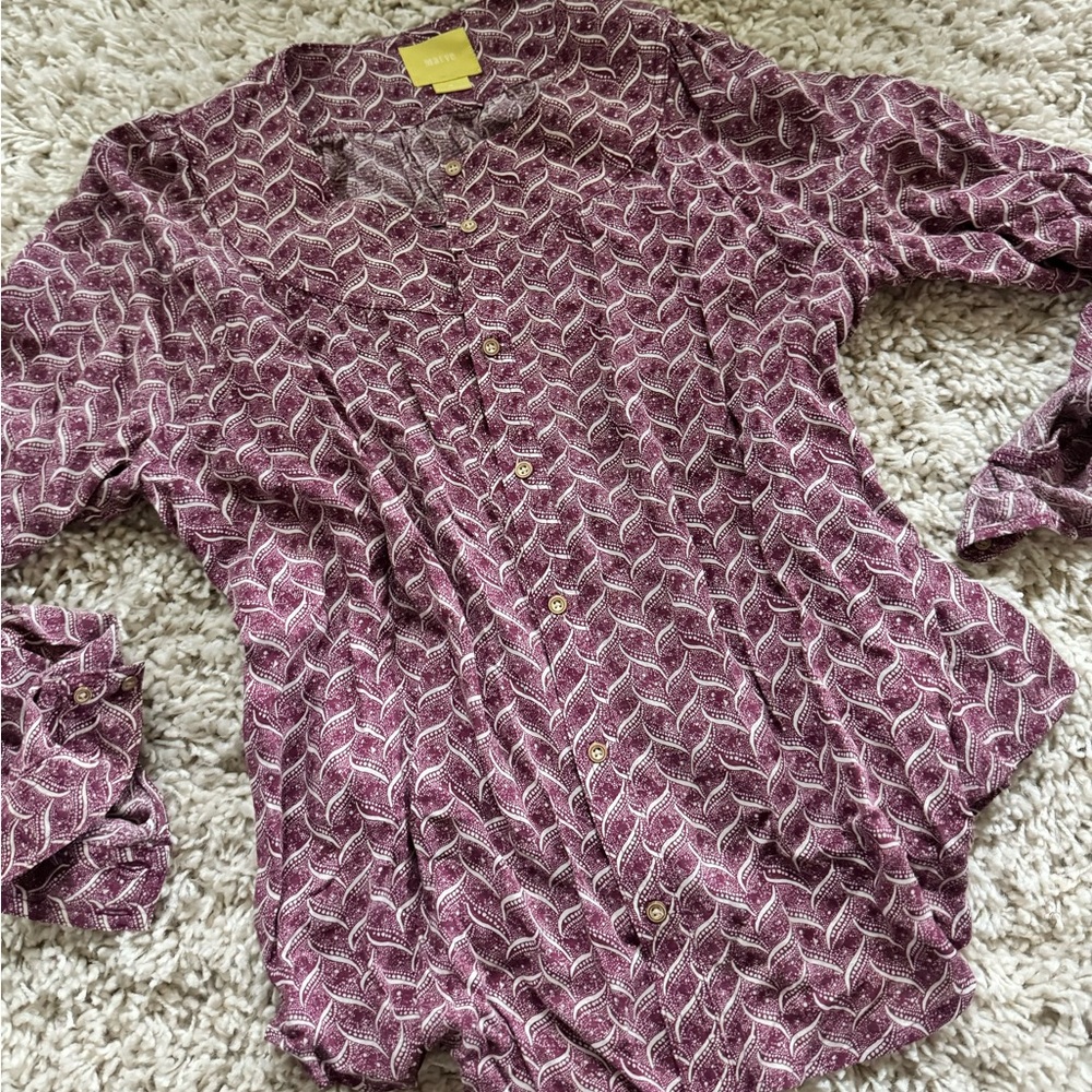 Maeve Sophisticated, Button-Down Pattern Cute Pre… - image 1